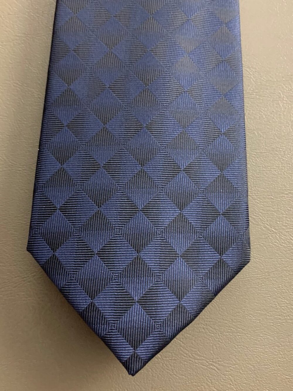 Perry Ellis Portfolio Men's 3'' Polyester Neck Tie, Navy Blue Molen Geometric